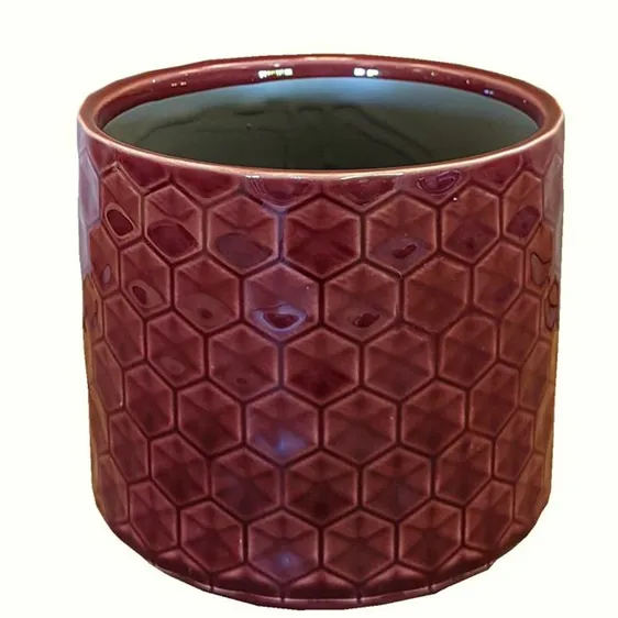 Honeycomb Red Pot - Ø14cm
