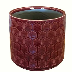 Honeycomb Red Pot - Ø14cm