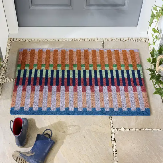 Hug Rug Bright Stripe Coir Doormat - image 1