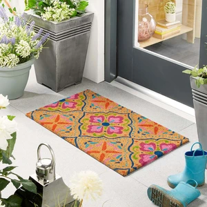 Hug Rug Bright Tile Coir Doormat - image 1