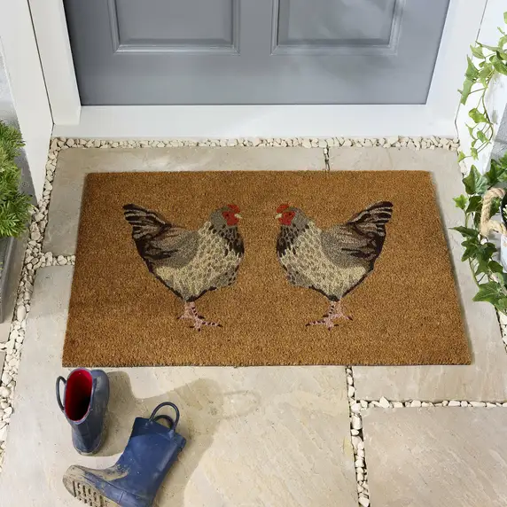 Hug Rug Chickens Coir Doormat - image 1