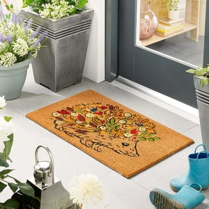 Hug Rug Floral Hedgehog Coir Doormat - image 1