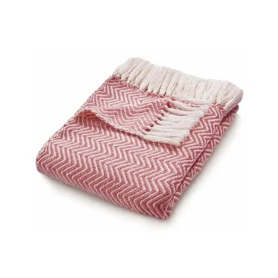 Hug Rug Herringbone Throw - Coral Pink