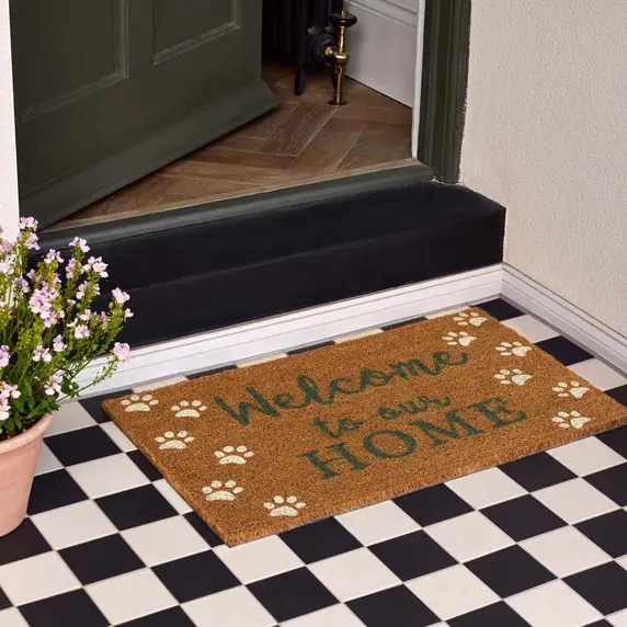 Hug Rug Welcome Paws Coir Doormat - image 1