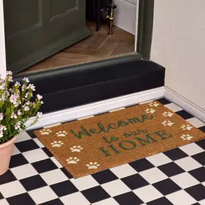 Hug Rug Welcome Paws Coir Doormat - image 1