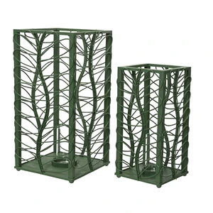 Hurricane Firwood Candle Holder Set