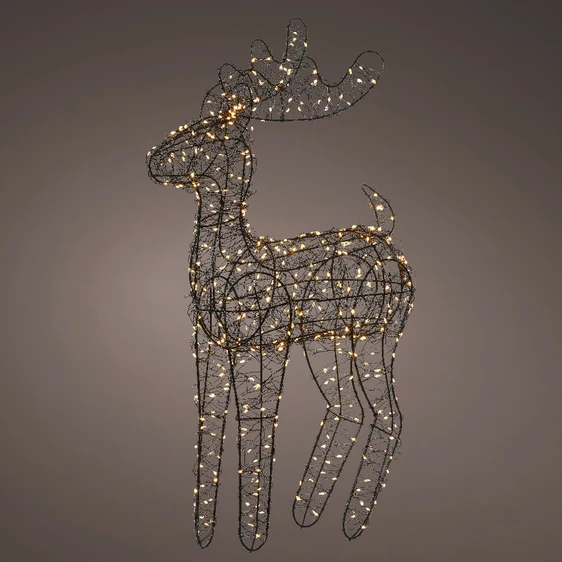 Illuminated Wirework Black Reindeer