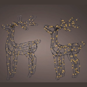 Illuminated Wirework Black Reindeer Set