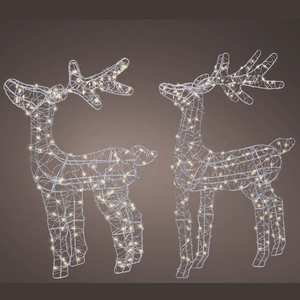 Illuminated Wirework Silver Reindeer Set