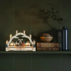 Illuminated Wooden Market Silhouette - image 1