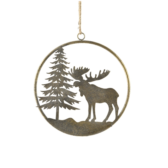 Iron Moose Silhouette Hanging Decoration