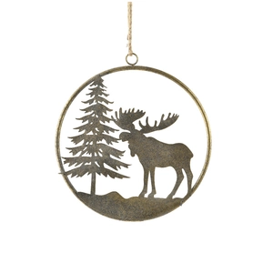 Iron Moose Silhouette Hanging Decoration