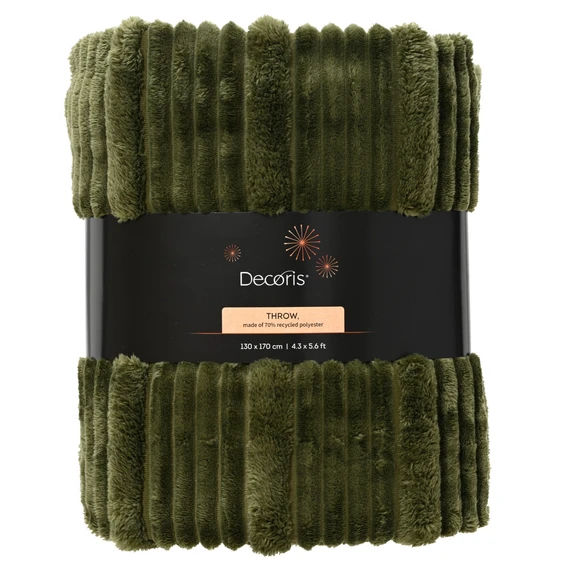 Irregular Stripe Throw - Green