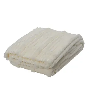 Irregular Stripe Throw - White