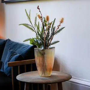 Ivyline Amber Ribbed Tall Vase