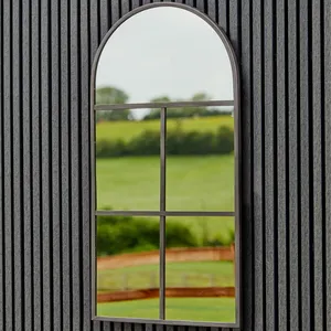 Ivyline Archway Outdoor Mirror - Natural Black - image 1