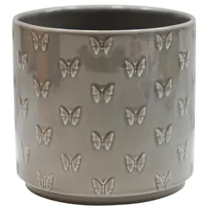 Ivyline Arley Grey Butterfly Planter - Medium - image 1