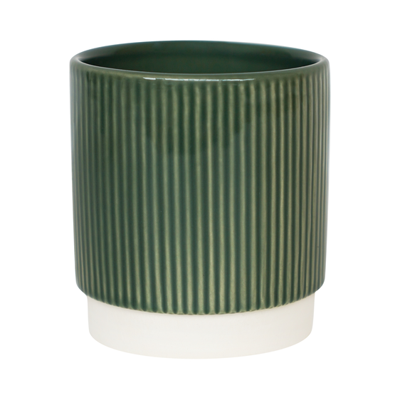 Ivyline Athens Ribbed Green Planter - Small - image 1