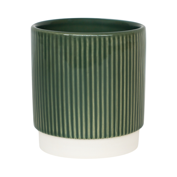 Ivyline Athens Ribbed Green Planter - Medium - image 1