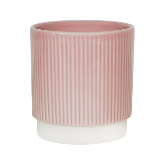 Ivyline Athens Ribbed Pink Planter - Medium - image 1