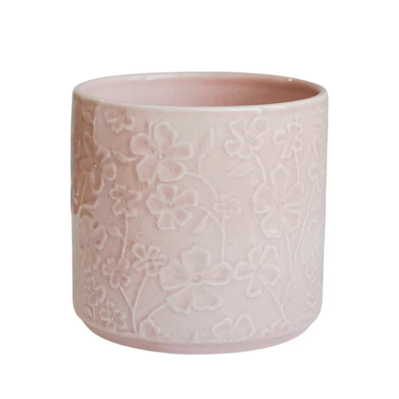 Ivyline Betsy Embossed Pink Planter - Small