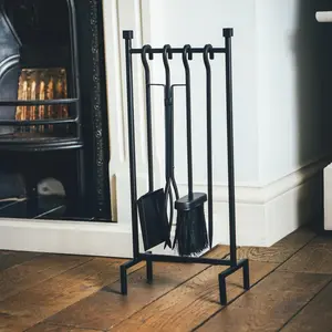 Ivyline Black Hanging Rack Fireside Companion Set