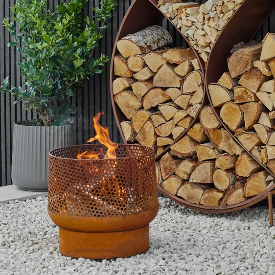 Ivyline Buttermere Basket Fire Pit - Rust - image 1