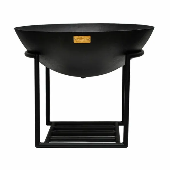 Ivyline Cast Iron Black Firebowl on Stand - Large - image 3