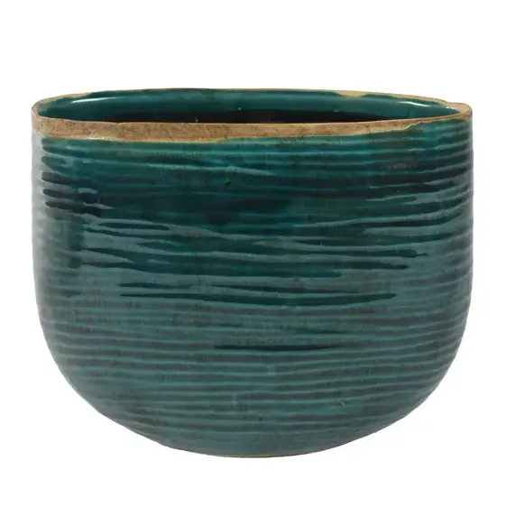 Ivyline Como Turquoise Oval Planter - image 1