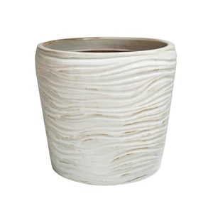 Ivyline Cove Ivory Ripple Planter 37cm - image 1