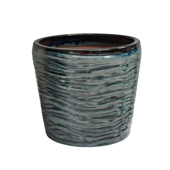Ivyline Cove Teal Ripple Planter 30cm - image 1