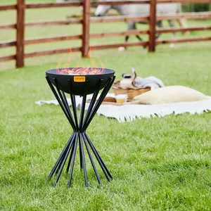 Ivyline Dakota Black Fire Pit - Tall