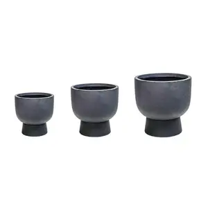 Ivyline Dallas Charcoal Footed Planter Set of Three - image 2