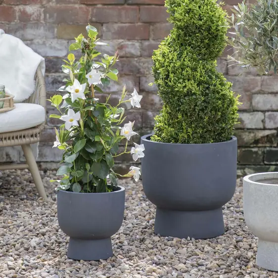 Ivyline Dallas Charcoal Footed Planter Set of Three - image 1