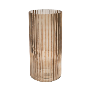 Ivyline Daphne Ribbed Glass Vase - Apricot