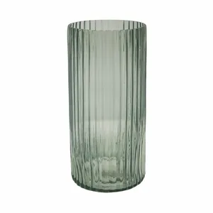 Ivyline Daphne Ribbed Glass Vase - Sage