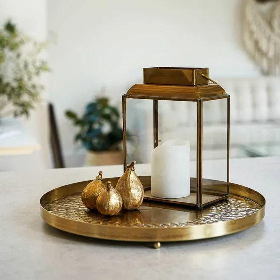 Ivyline Embossed Gold Plant Tray - image 1