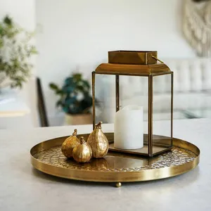 Ivyline Embossed Gold Plant Tray - image 1
