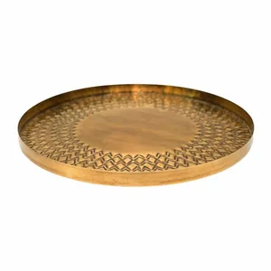 Ivyline Embossed Gold Plant Tray - image 2