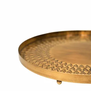 Ivyline Embossed Gold Plant Tray - image 3