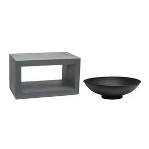 Ivyline Firebowl on Rectangle Console - Cement - image 4