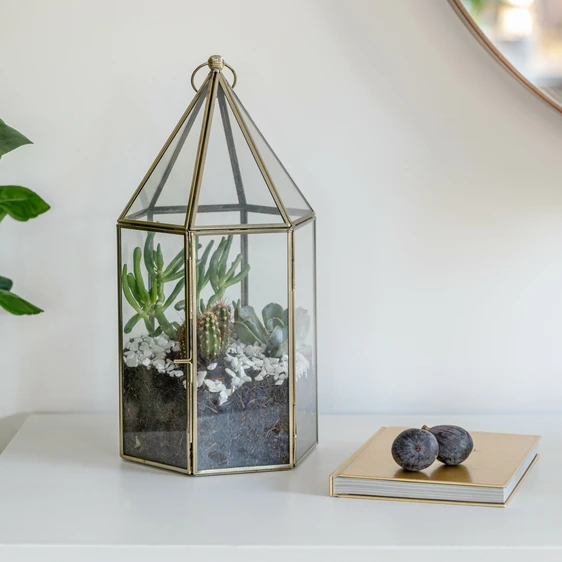 Ivyline Glasshouse Terrarium - Antique Brass - image 1