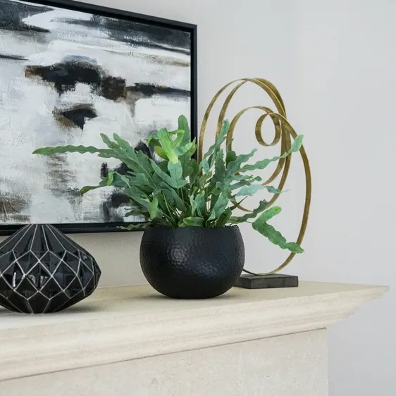 Ivyline Hammered Black Planter - Small - image 2