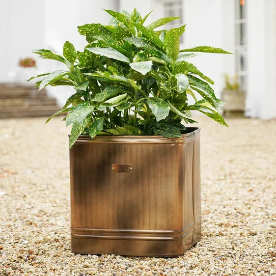 Ivyline Hampton Copper Square Planter - Medium - image 1