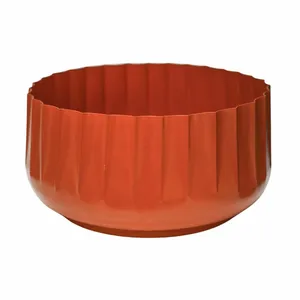 Ivyline Hudson Corrugated Bowl Planter - Orange