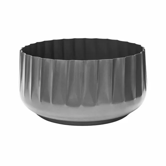 Ivyline Hudson Corrugated Bowl Planter - Slate - image 1