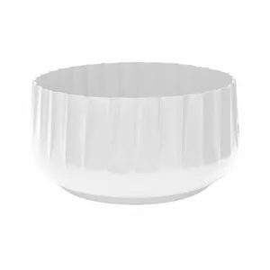 Ivyline Hudson Corrugated Bowl Planter - White