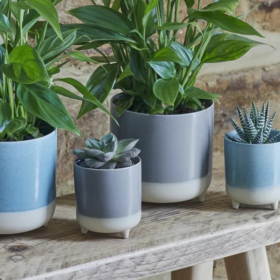 Ivyline Jolie Sky Blue Reactive Glaze Planter - Small - image 2
