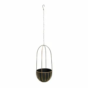 Ivyline Kensington Brass Hanging Planter - Large - image 2