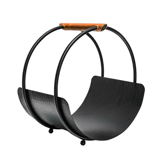 Ivyline Leather Handle Black Log Holder